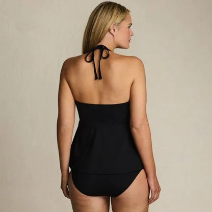 Women's Flutter High Neck Halter Tankini Top