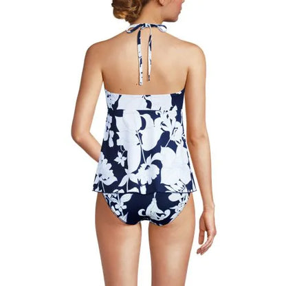 Women's Flutter High Neck Halter Tankini Top