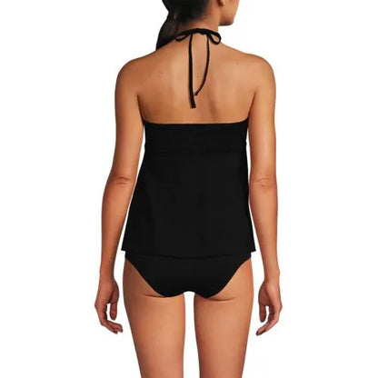 Women's Flutter High Neck Halter Tankini Top