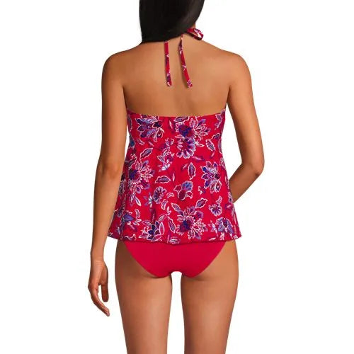 Women's Flutter High Neck Halter Tankini Top