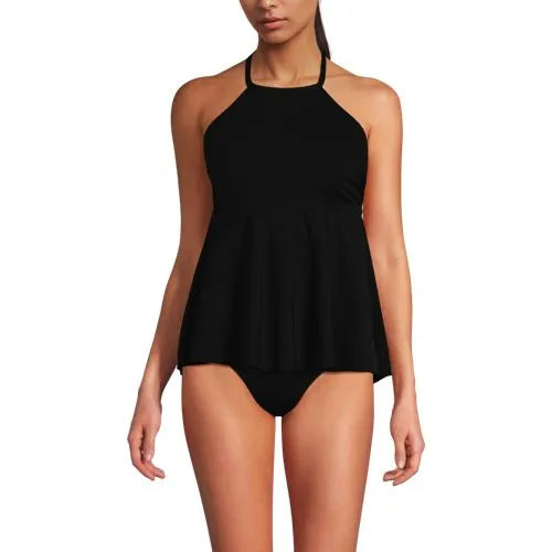 Women's Flutter High Neck Halter Tankini Top