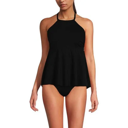 Women's Flutter High Neck Halter Tankini Top