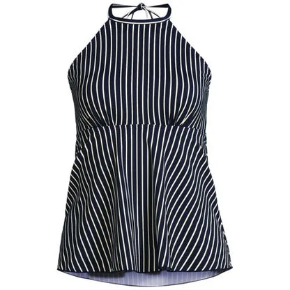 Women's Flutter High Neck Halter Tankini Top