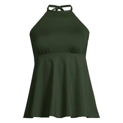 Women's Flutter High Neck Halter Tankini Top