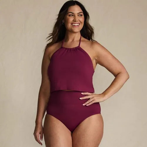 Women's High Neck Halter Midkini Top