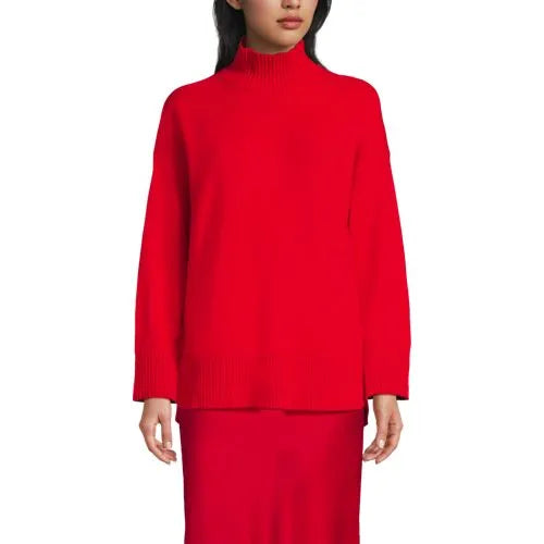 Women's Cozy Lofty Split Hem Turtleneck Sweater