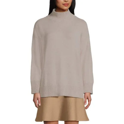 Women's Cozy Lofty Split Hem Turtleneck Sweater
