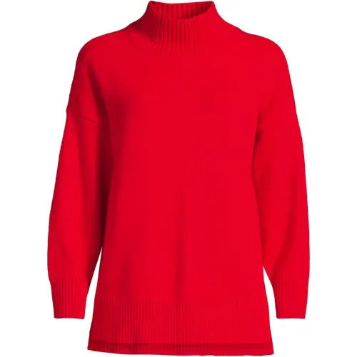Women's Cozy Lofty Split Hem Turtleneck Sweater