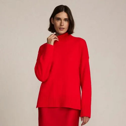 Women's Cozy Lofty Split Hem Turtleneck Sweater