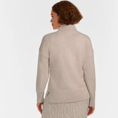 Women's Cozy Lofty Split Hem Turtleneck Sweater