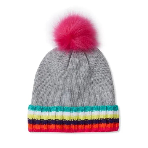Kids Fleece Lined Pom Hat