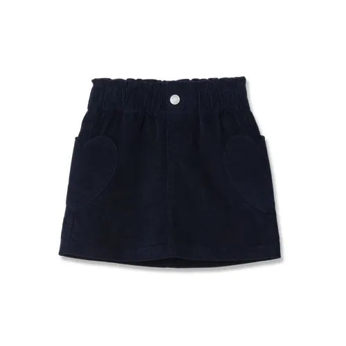 Girls Corduroy Skirt with Heart Pockets