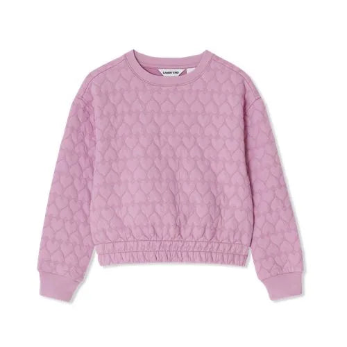 Girls Knit Quilted Crew Neck Sweatshirt