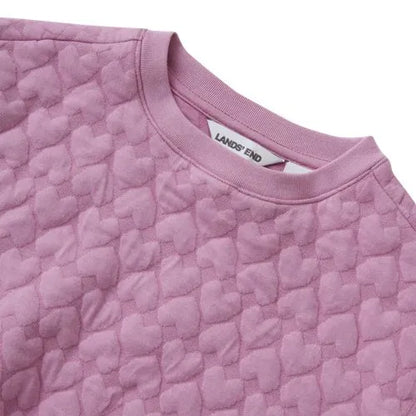 Girls Knit Quilted Crew Neck Sweatshirt