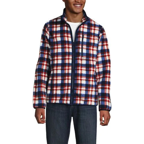 Men's Print Full Zip Sherpa Fleece Jacket