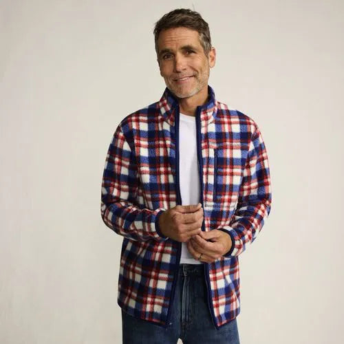 Men's Print Full Zip Sherpa Fleece Jacket