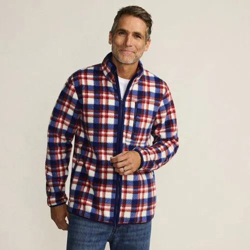 Men's Print Full Zip Sherpa Fleece Jacket