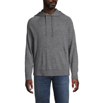 Men's Long Sleeve Washable Merino Pullover Hoodie
