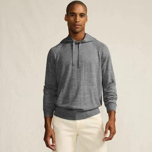 Men's Long Sleeve Washable Merino Pullover Hoodie