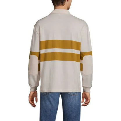 Men's Long Sleeve Rugged Rugby Embroidered Polo