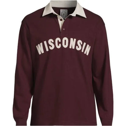 Men's Long Sleeve Rugged Rugby Embroidered Polo