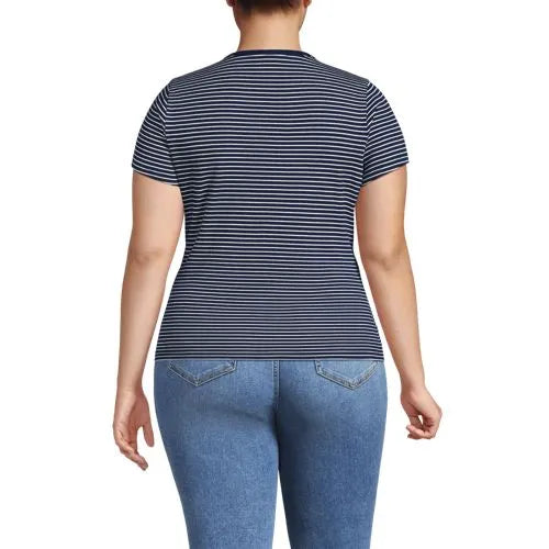 Women's Short Sleeve Crew Neck Micro Rib Mini Tee