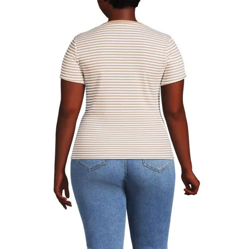 Women's Short Sleeve Crew Neck Micro Rib Mini Tee