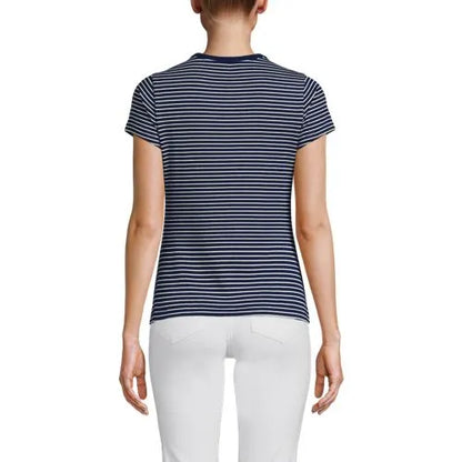 Women's Short Sleeve Crew Neck Micro Rib Mini Tee