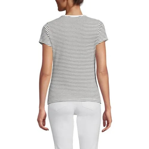 Women's Short Sleeve Crew Neck Micro Rib Mini Tee