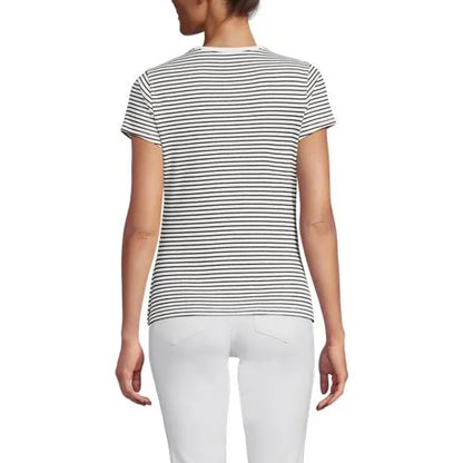 Women's Short Sleeve Crew Neck Micro Rib Mini Tee