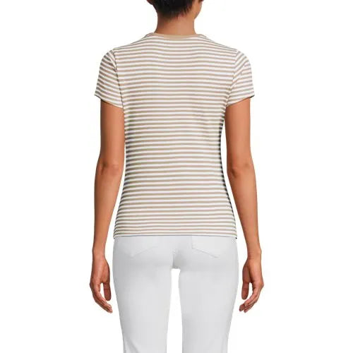 Women's Short Sleeve Crew Neck Micro Rib Mini Tee