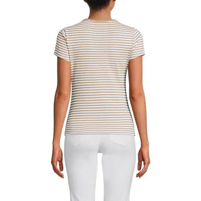 Women's Short Sleeve Crew Neck Micro Rib Mini Tee