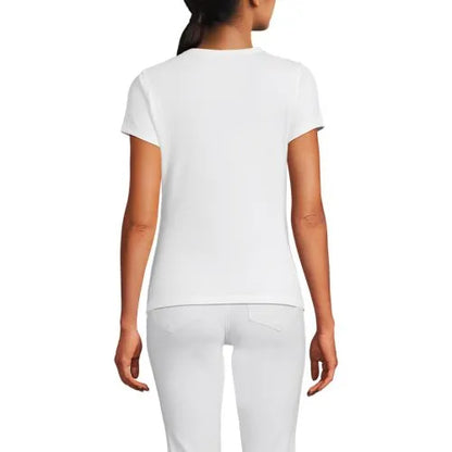 Women's Short Sleeve Crew Neck Micro Rib Mini Tee