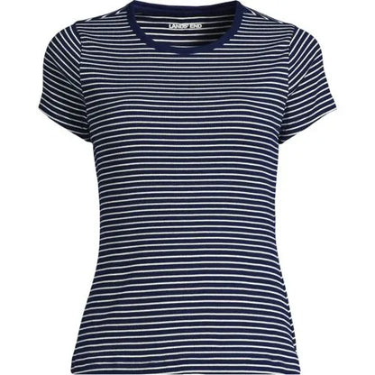 Women's Short Sleeve Crew Neck Micro Rib Mini Tee