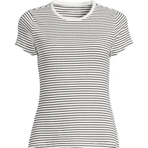Women's Short Sleeve Crew Neck Micro Rib Mini Tee