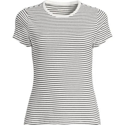 Women's Short Sleeve Crew Neck Micro Rib Mini Tee