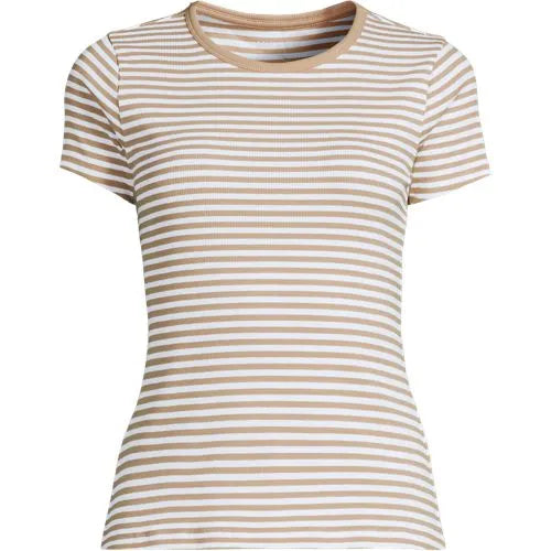 Women's Short Sleeve Crew Neck Micro Rib Mini Tee