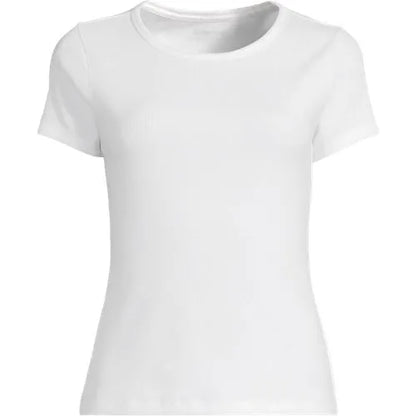 Women's Short Sleeve Crew Neck Micro Rib Mini Tee