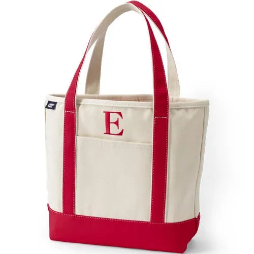 Pre-Monogrammed Letter A Canvas Tote Bag
