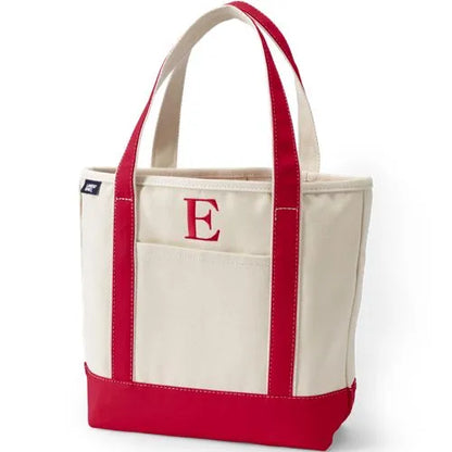 Pre-Monogrammed Letter A Canvas Tote Bag