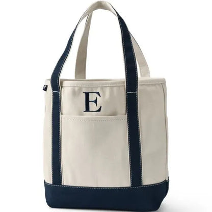 Pre-Monogrammed Letter A Canvas Tote Bag