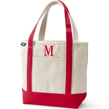 Pre-Monogrammed Letter A Canvas Tote Bag