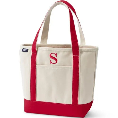 Pre-Monogrammed Letter A Canvas Tote Bag