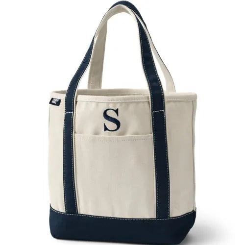 Pre-Monogrammed Letter A Canvas Tote Bag