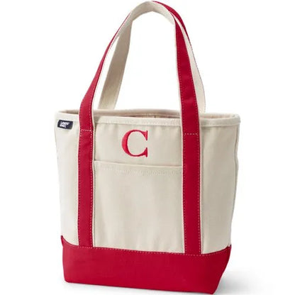 Pre-Monogrammed Letter A Canvas Tote Bag