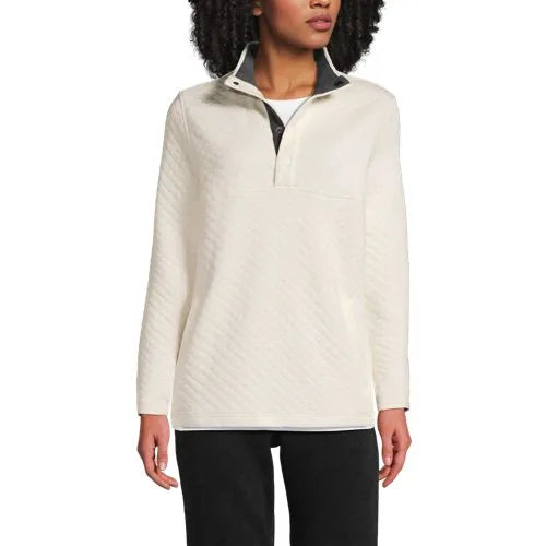 Unisex Quilted Snapneck Pullover