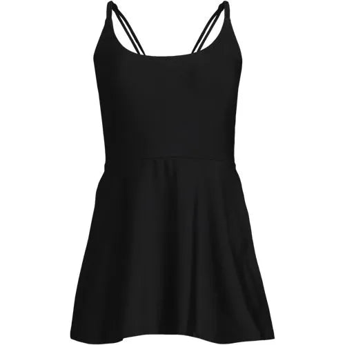 Womens Tugless QuickDry Strappy Back Mini Swim Dress