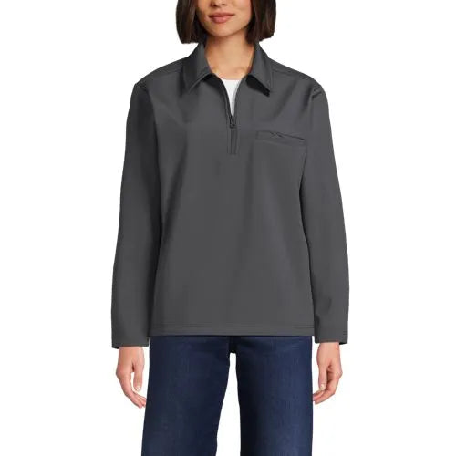 School Uniform Unisex Soft Shell Collared Half Zip Pullover Top