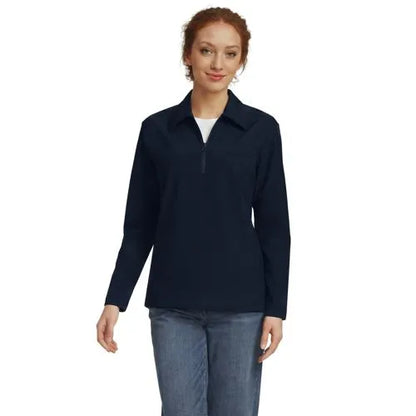 School Uniform Unisex Soft Shell Collared Half Zip Pullover Top