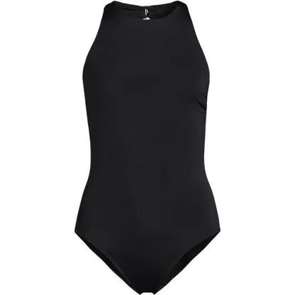 Women's Mastectomy Tugless High Neck Portrait Back One Piece Swimsuit